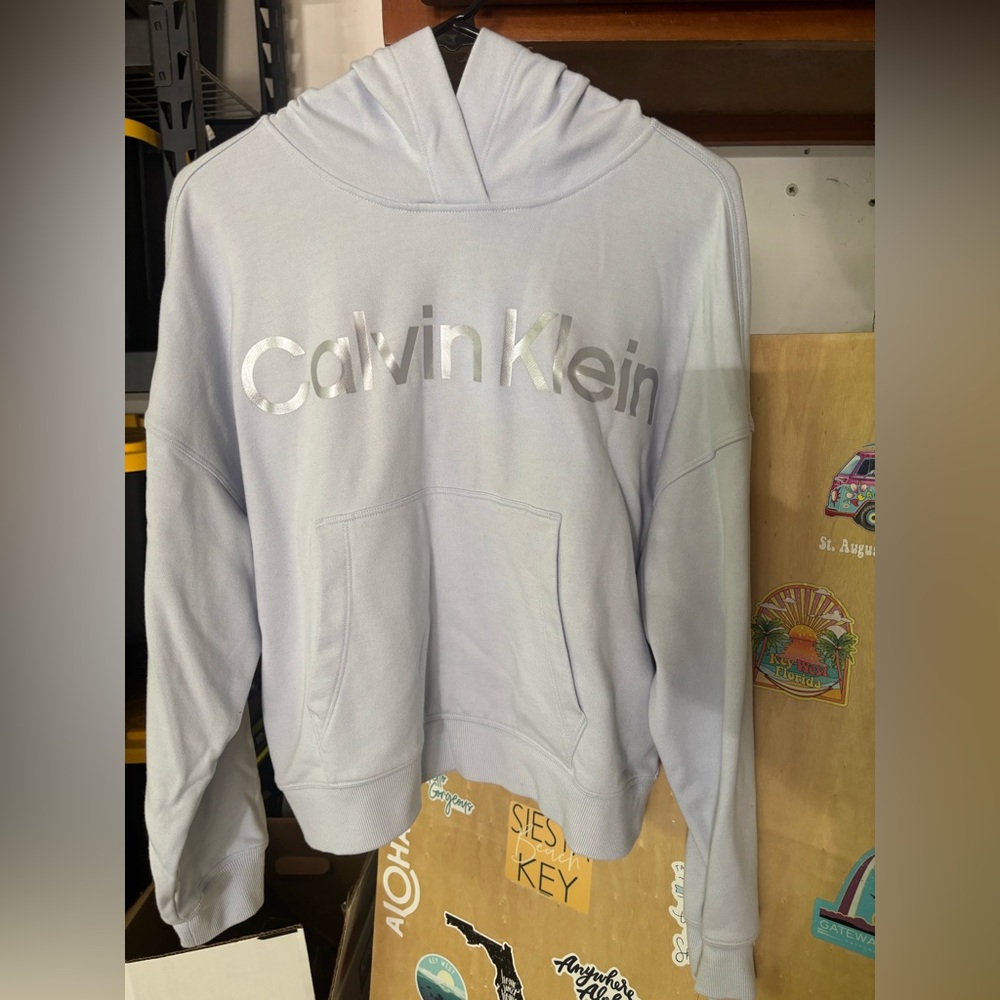 Calvin Klein Women’s Light Blue Hoodie Sweater